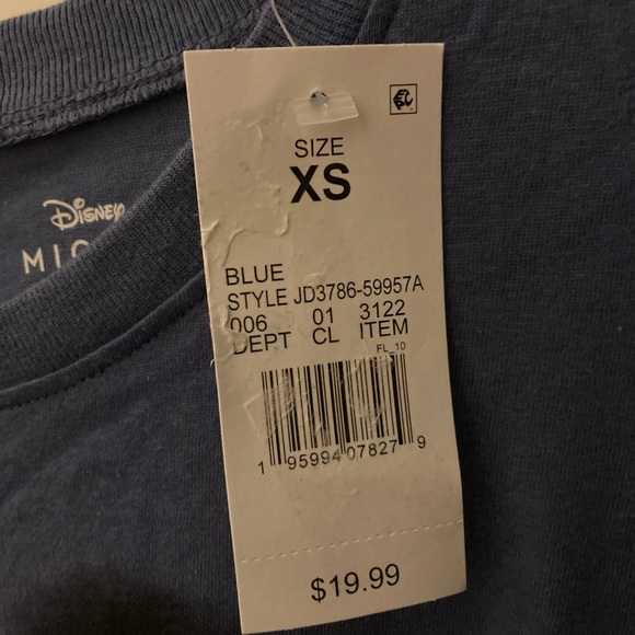 Disney Mickey Mouse Blue Night Gown, New With Tags. - Picture 2 of 3